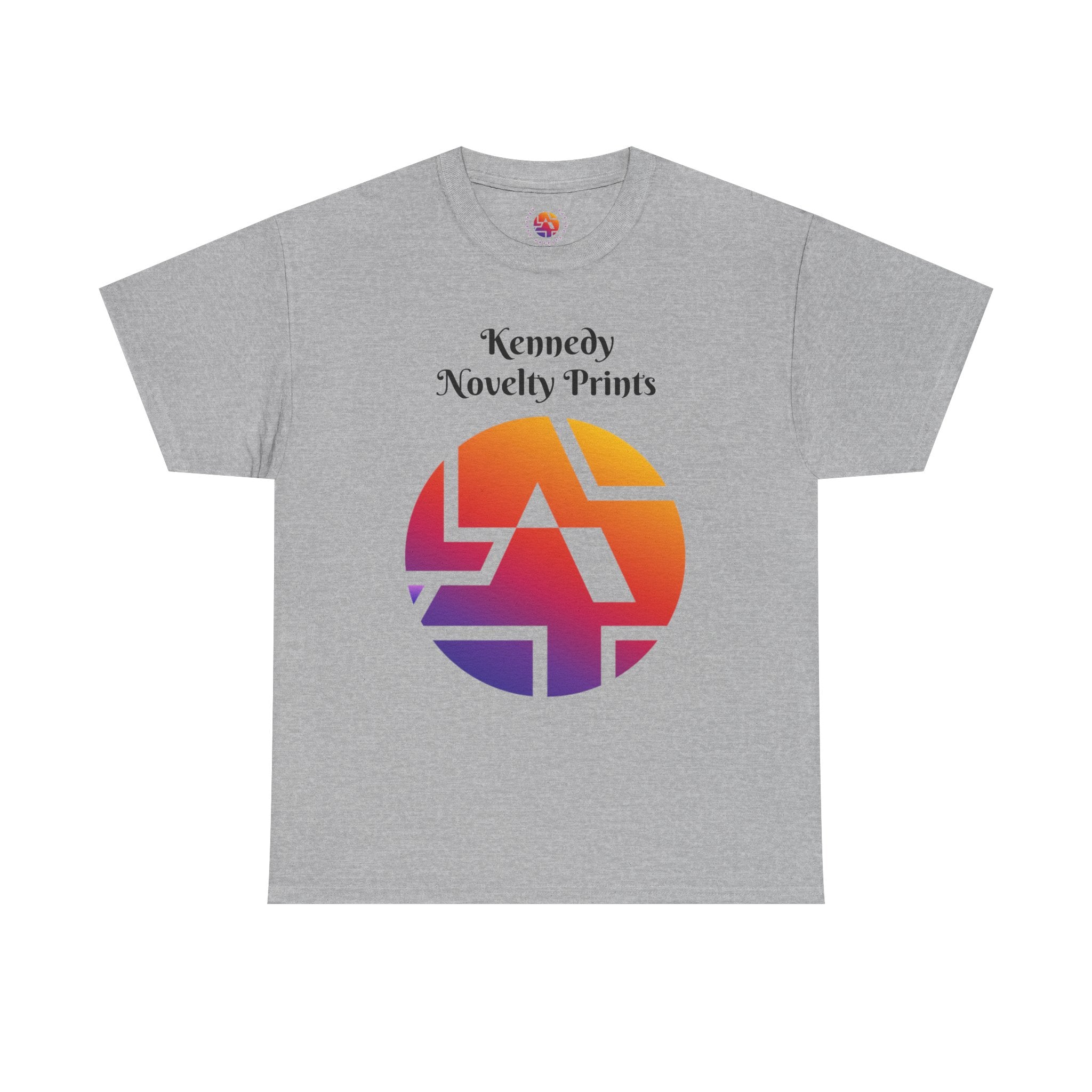 Retro Gradient Logo T-Shirt — "Kennedy Novelty Prints" Graphic Tee- Size 3XL-5XL