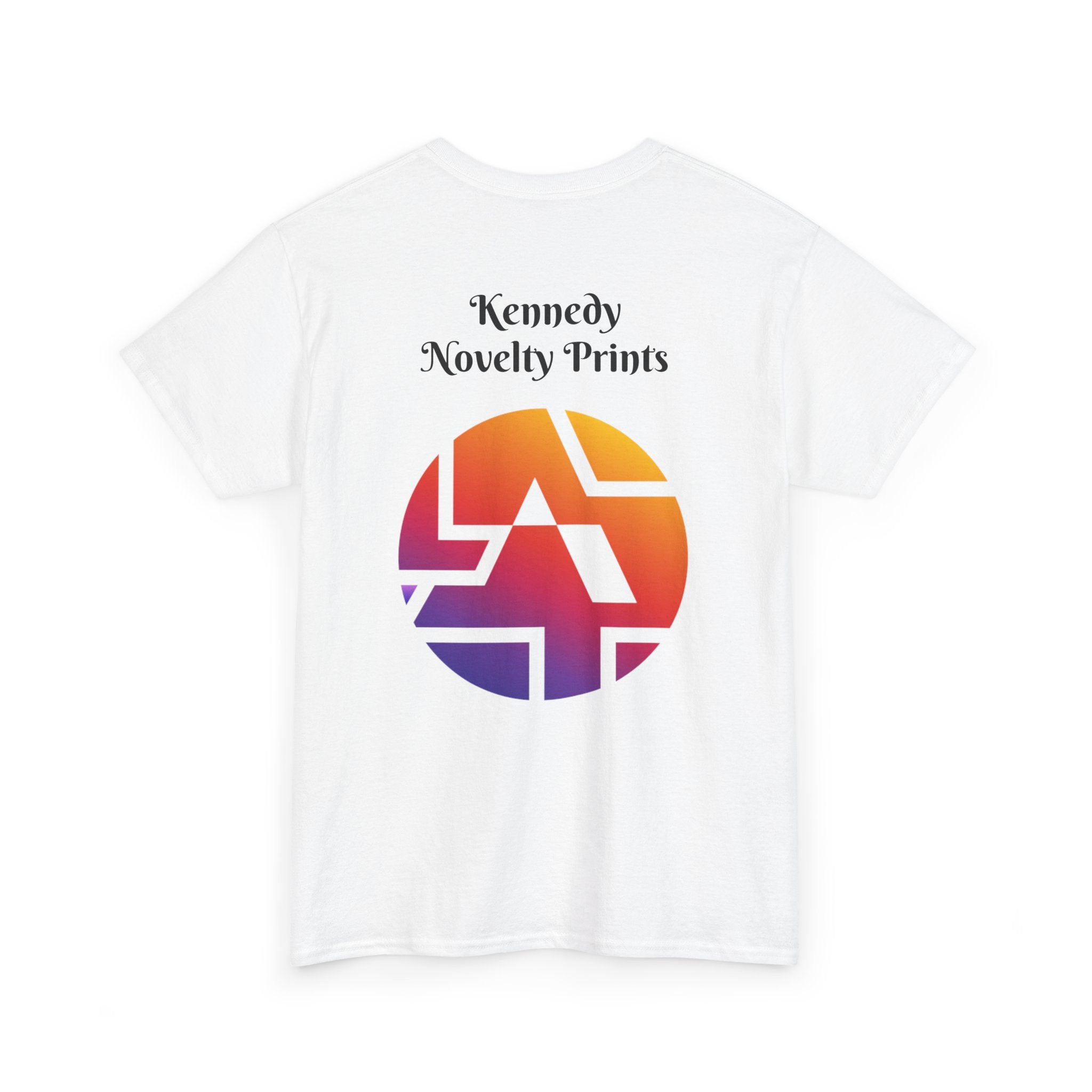 Retro Gradient Logo T-Shirt — "Kennedy Novelty Prints" Graphic Tee- Size 3XL-5XL