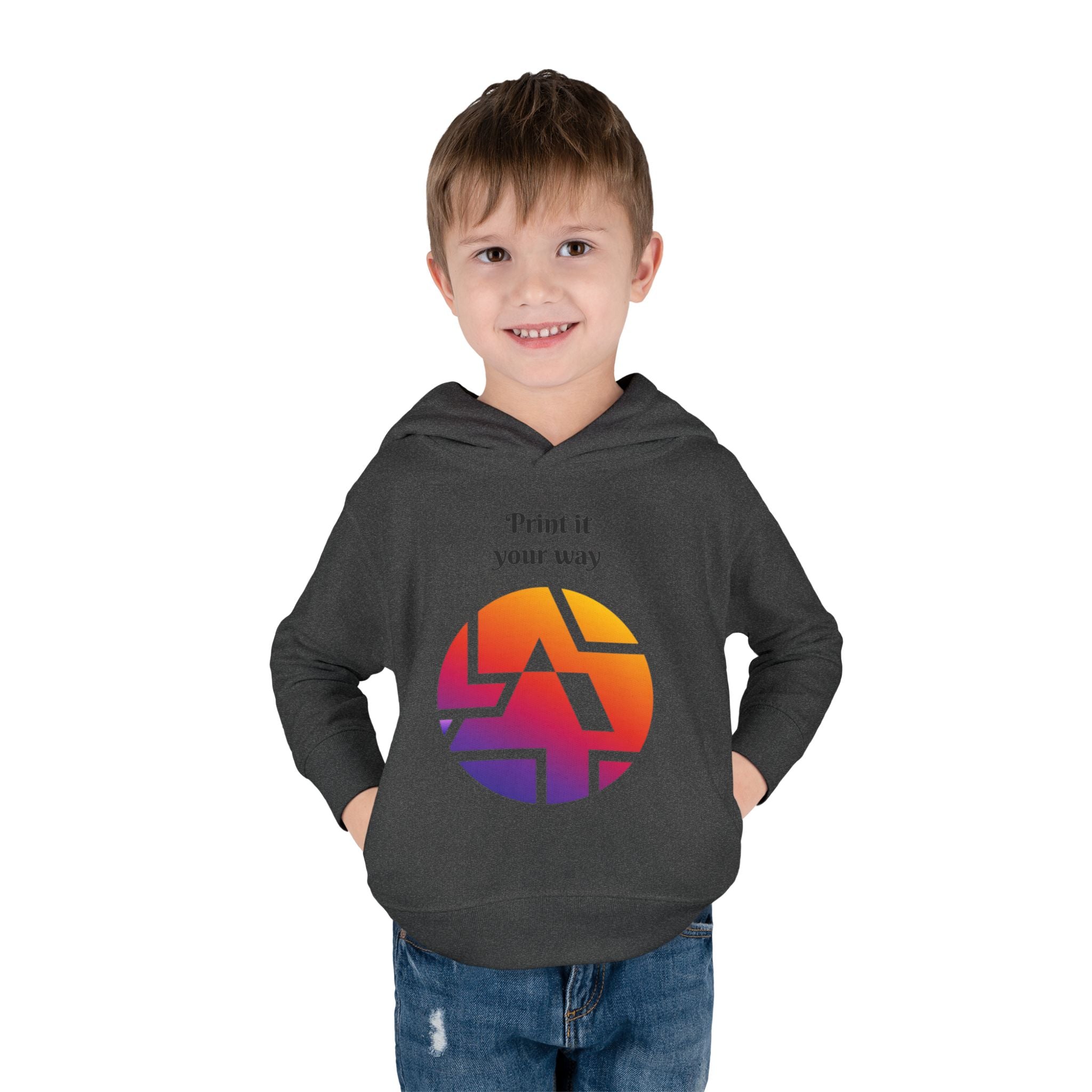 Toddler Hoodie — 'Print It Your Way' Colorful Logo Pullover