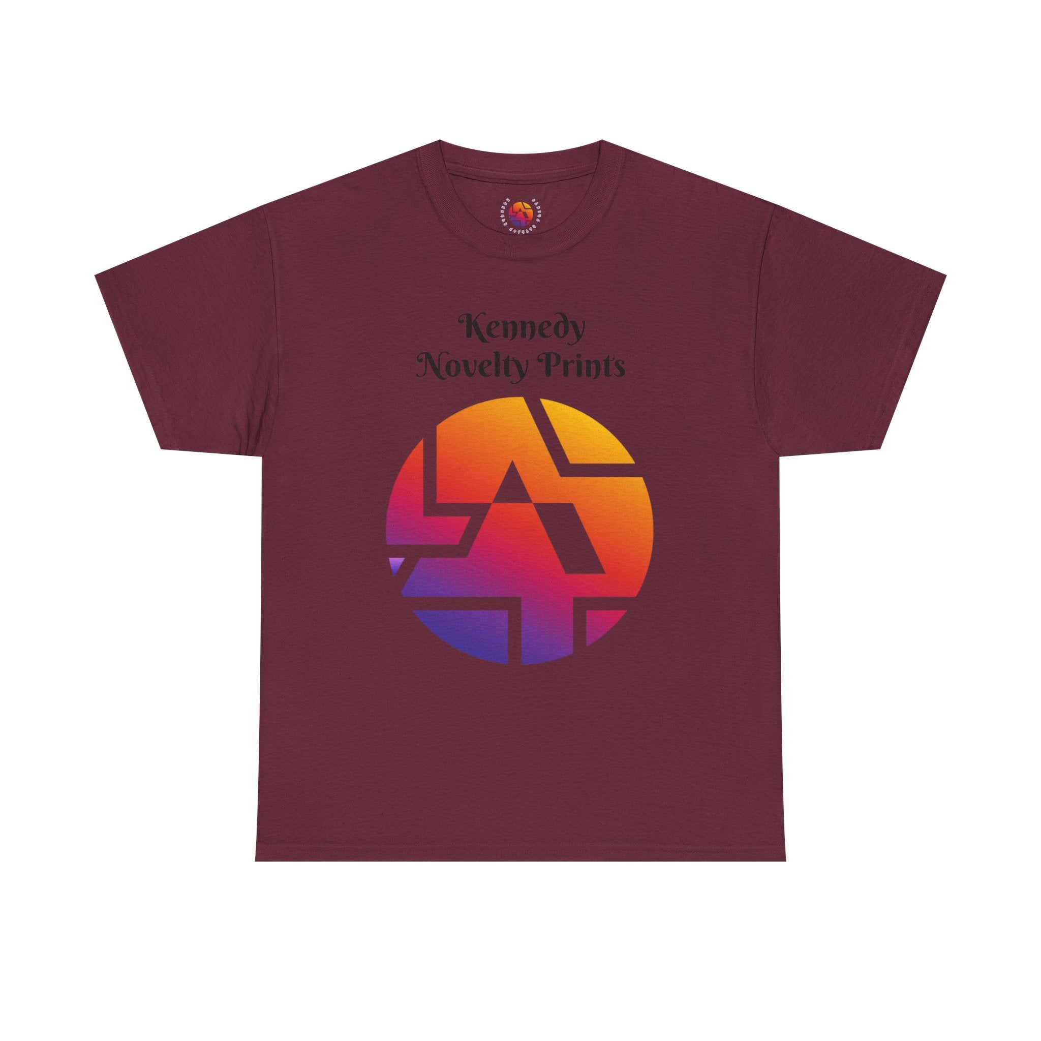 Retro Gradient Logo T-Shirt — "Kennedy Novelty Prints" Graphic Tee- Size 3XL-5XL