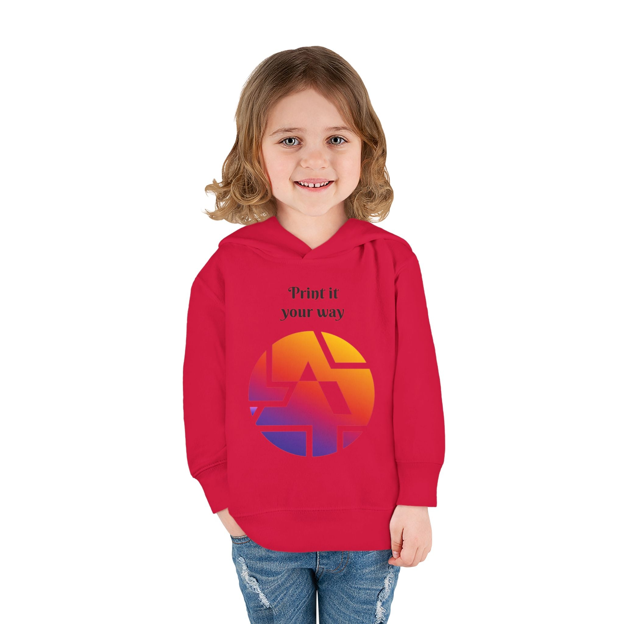 Toddler Hoodie — 'Print It Your Way' Colorful Logo Pullover
