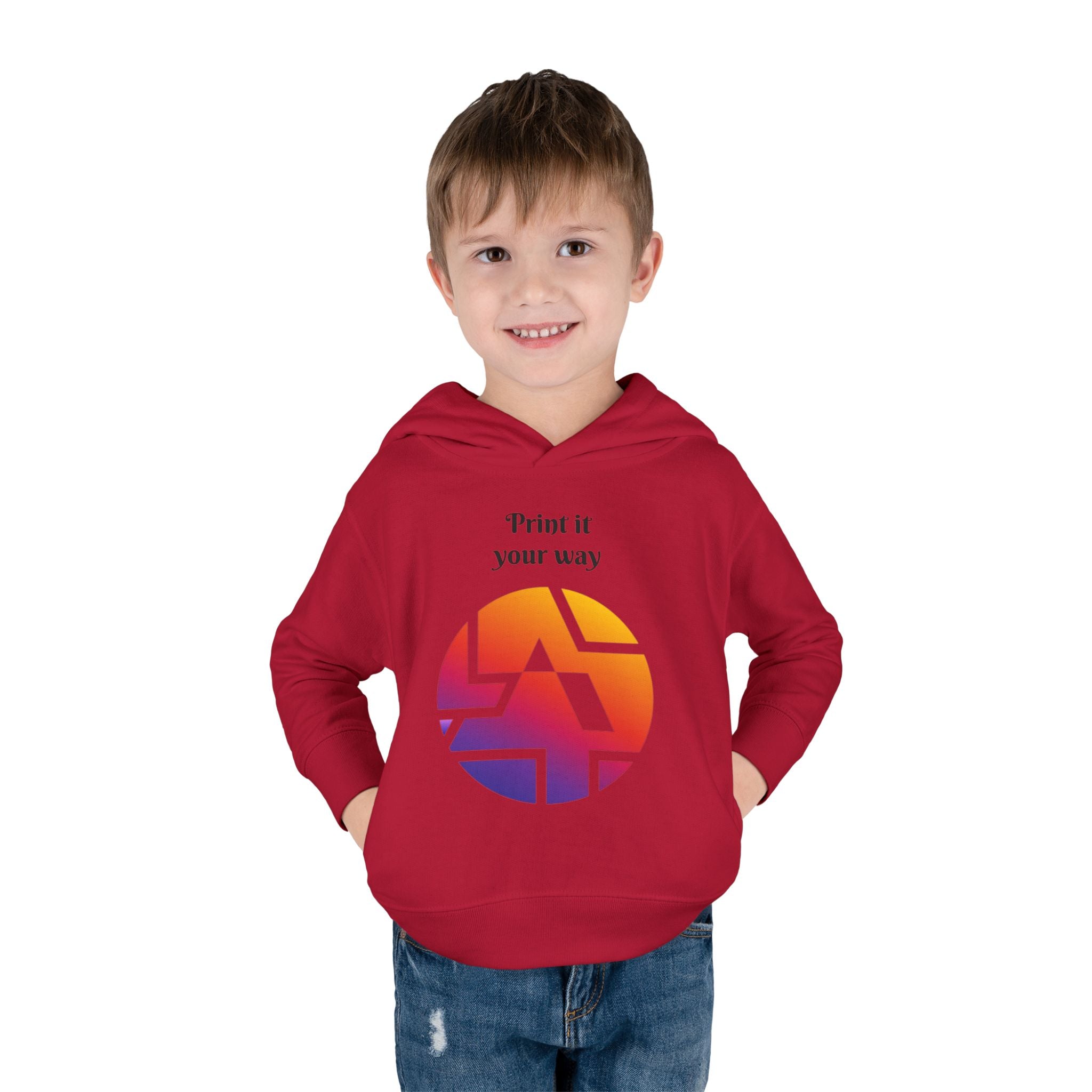 Toddler Hoodie — 'Print It Your Way' Colorful Logo Pullover