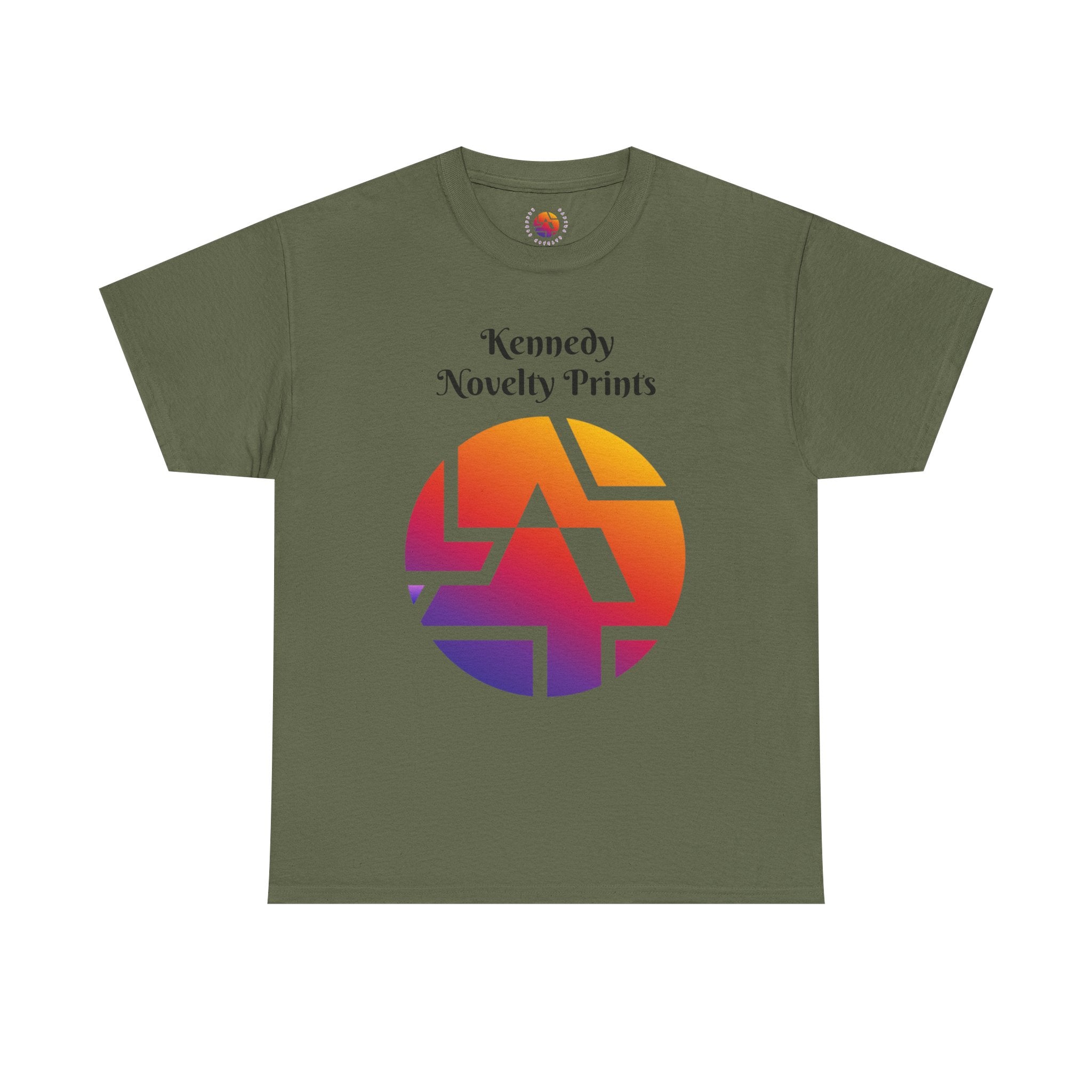 Retro Gradient Logo T-Shirt — "Kennedy Novelty Prints" Graphic Tee- Size 3XL-5XL