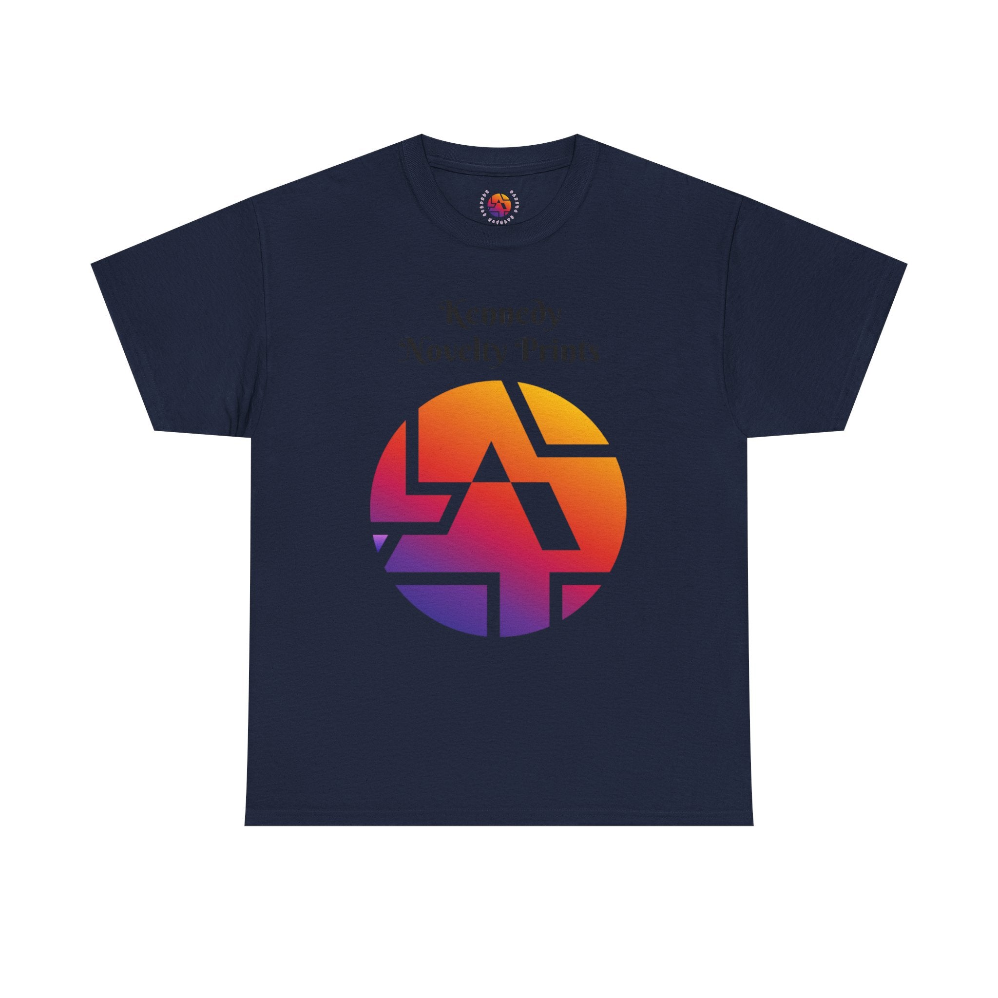 Retro Gradient Logo T-Shirt — "Kennedy Novelty Prints" Graphic Tee- Size 3XL-5XL