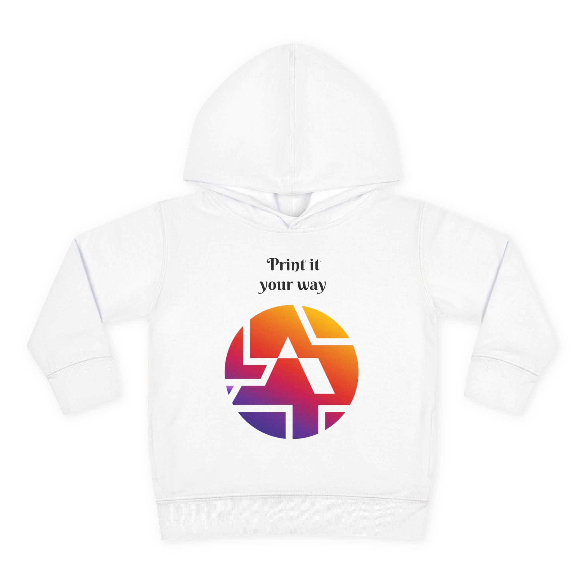 Toddler Hoodie — 'Print It Your Way' Colorful Logo Pullover