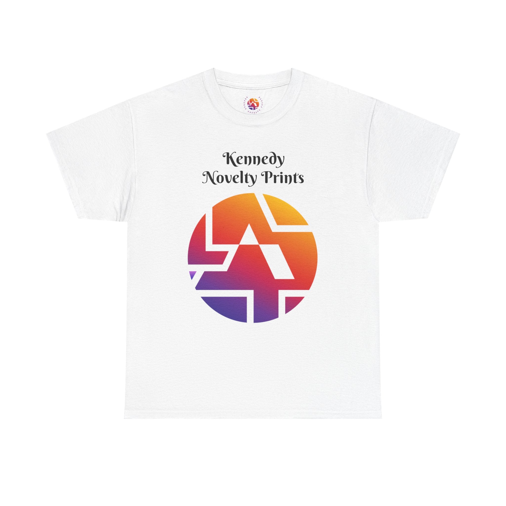 Retro Gradient Logo T-Shirt — "Kennedy Novelty Prints" Graphic Tee- Size 3XL-5XL