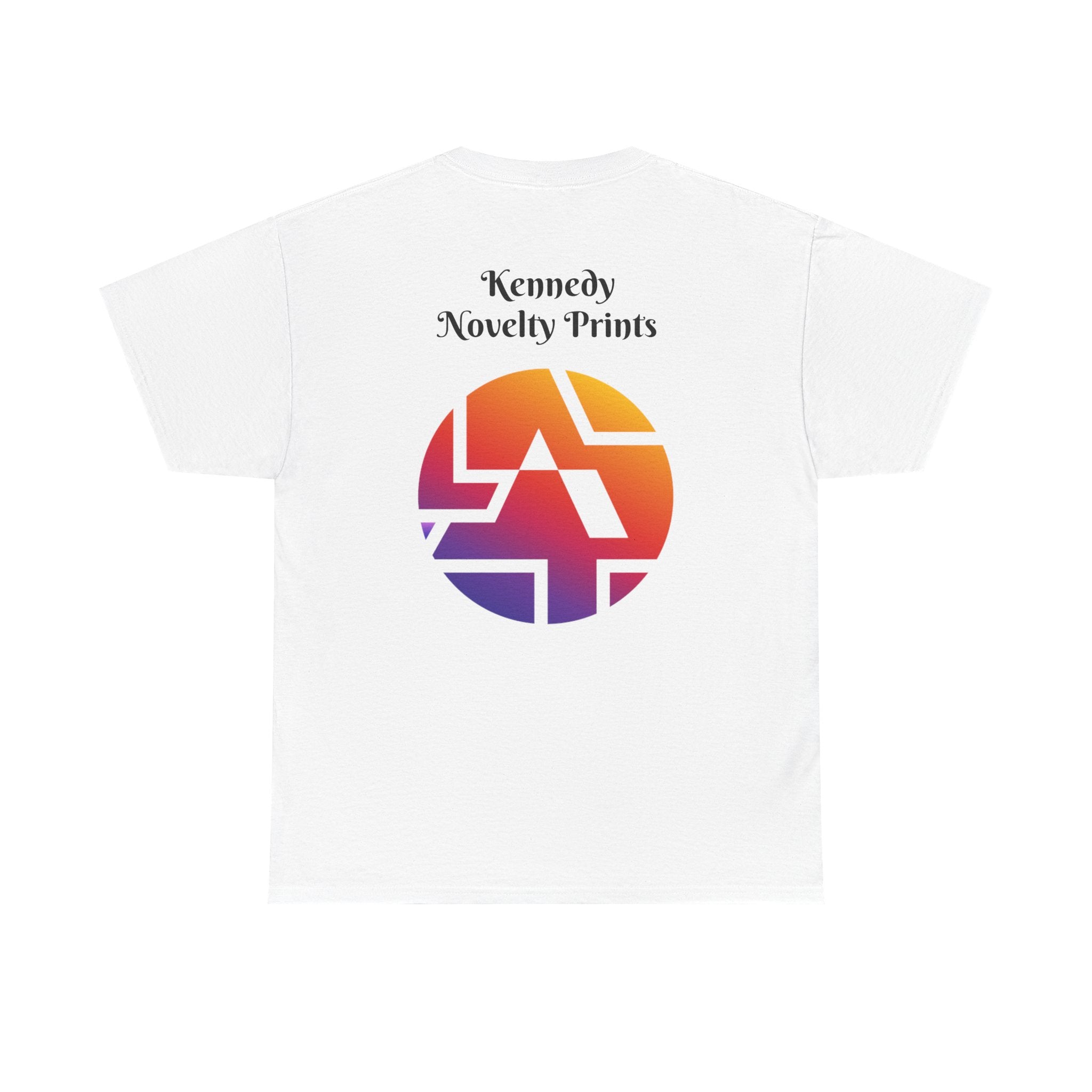 Retro Gradient Logo T-Shirt — "Kennedy Novelty Prints" Graphic Tee- Size 3XL-5XL