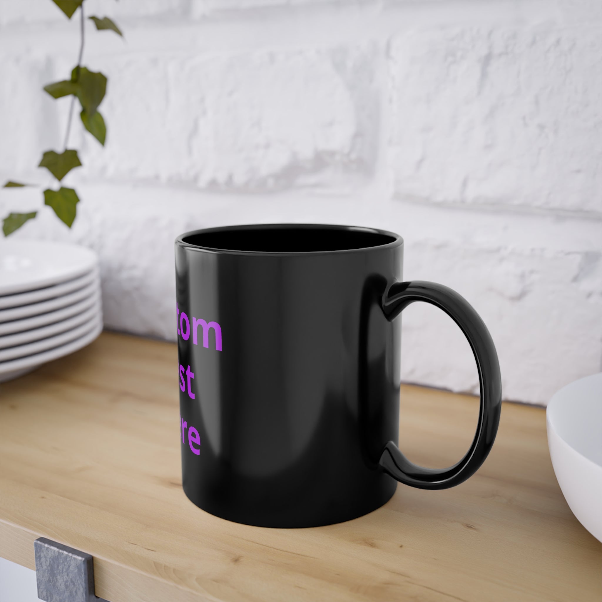 Black 11oz Coffee Mug — Classic Ceramic Cup