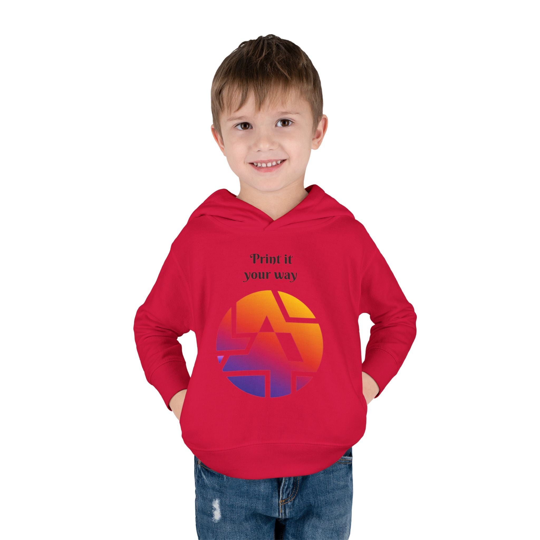 Toddler Hoodie — 'Print It Your Way' Colorful Logo Pullover